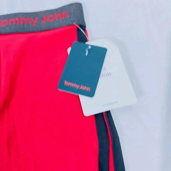 NEW Tommy John Cool Cotton Performance Boxer Brief Trunks Red Gray Mens Medium - Picture 5 of 7